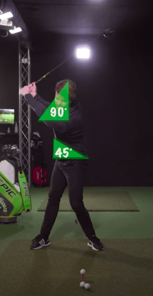 Creating separation between the upper and lower body in the backswing with a driver 