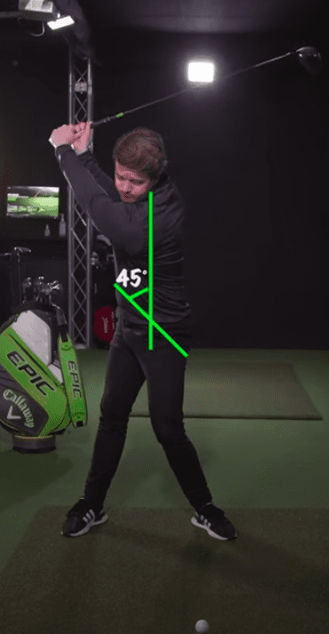 X factor stretch with the body in the backswing with the driver