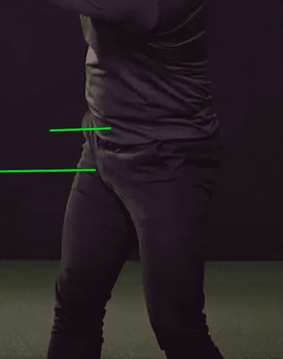 Right hip position in the backswing with a driver
